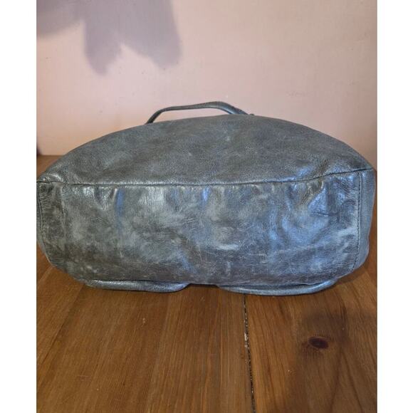 Elliot Luca Weaved Genuine Leather Boho Shoulder Crossbody Hand Bag Gray - Picture 4 of 9